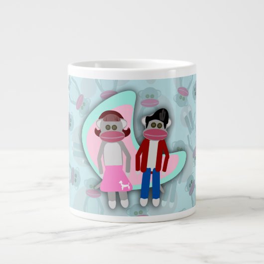 Grande Tasse Cinquante Sock Hop Sock Monkeys (Devant)