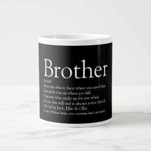 Grande Tasse Citation amusante Brother Definition Noir et Blanc