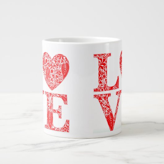 Grande Tasse ❤️ Citation d'amour rouge pour les couples et les (Devant)