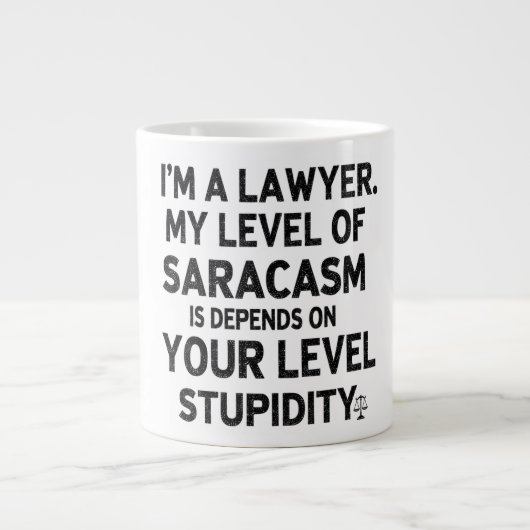 Grande Tasse Citation d'avocat sarcastique (Devant)