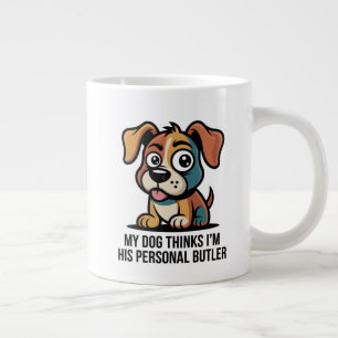Grande Tasse Citation de dessin animé drôle de chien Butler