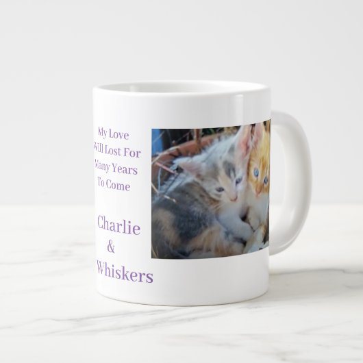 Grande Tasse Citation de photo de chatons (Devant droit)