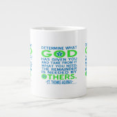 Grande Tasse Citation de Saint Thomas d'Aquin en bleu et vert (Devant)