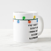Grande Tasse Citation de vacances de Noël Lumières de Noël (Devant droit)