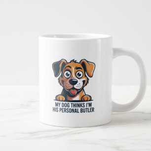 Grande Tasse Citation drôle de chien majordome de dessin animé