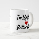 Grande Tasse Citation drôle de femme texte noir (Devant droit)