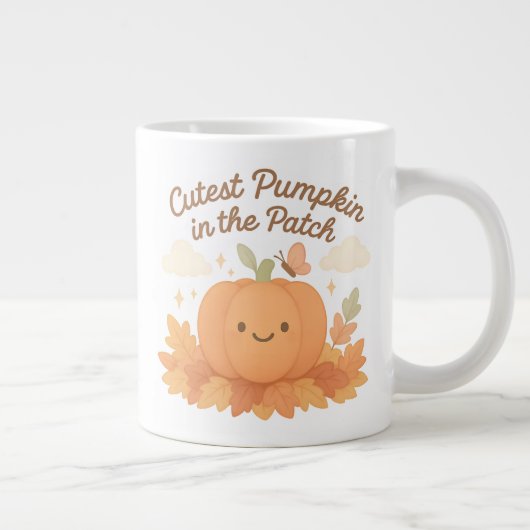 Grande Tasse Citrouille la plus mignonne du patch Design pastel (Droite)