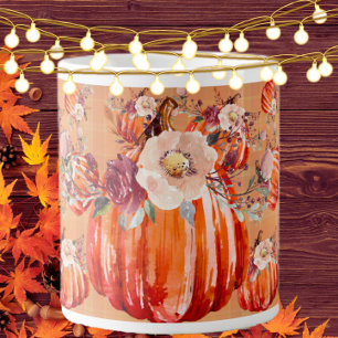 Grande Tasse Citrouille orange automne plaid à fleurs chèque au
