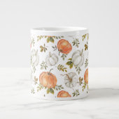 Grande Tasse Citrouilles d'aquarelle et Motif d'automne de feui (Devant)