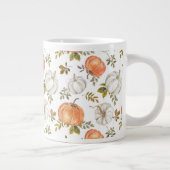 Grande Tasse Citrouilles d'aquarelle et Motif d'automne de feui (Droite)