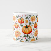 Grande Tasse Citrouilles d'automne et chrysanthèmes (Devant)