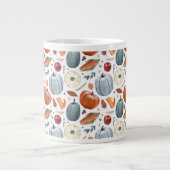 Grande Tasse Citrouilles d'automne et feuilles d'automne Motif (Devant)