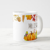 Grande Tasse Citrouilles de récolte et feuilles d'automne front (Devant droit)
