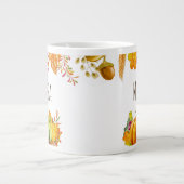 Grande Tasse Citrouilles de récolte et feuilles d'automne front (Devant)