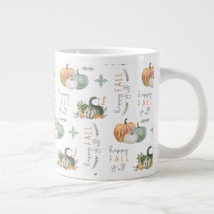 GRANDE TASSE CITROUILLES ET GOURDS DE COULEUR D'EAU