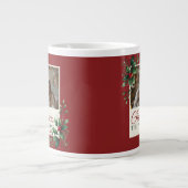 Grande Tasse Classic Botanical Red Custom Photo Christmas (Devant)