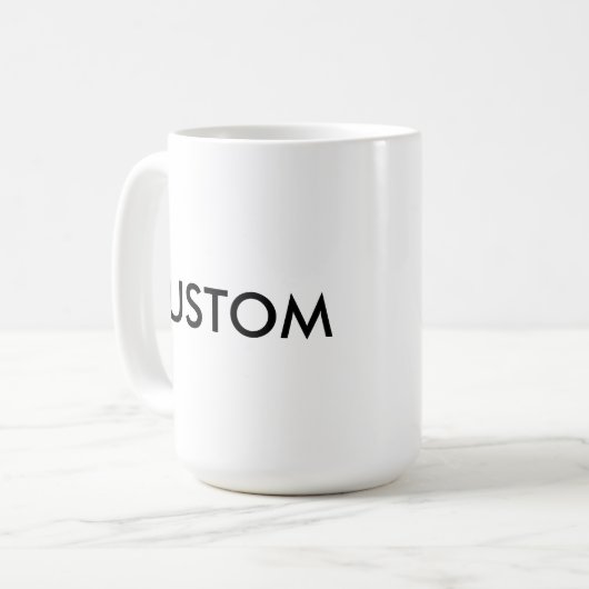 Grande tasse classique faite sur commande du BLANC (Devant gauche)