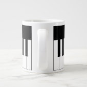 Grande Tasse Clavier de piano noir et blanc simple et élégant (Dos)