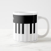Grande Tasse Clavier de piano noir et blanc simple et élégant (Droite)