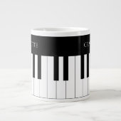 Grande Tasse Clavier de piano noir et blanc simple et élégant (Devant)