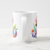 Grande Tasse Clipart de dessin Flamant rose aquarelle (Dos)