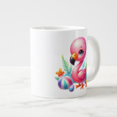 Grande Tasse Clipart de dessin Flamant rose aquarelle (Devant droit)
