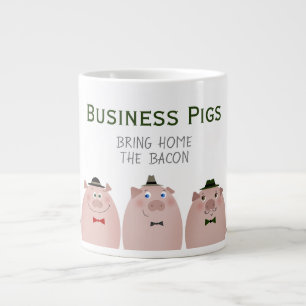 Grande Tasse Cochons D'affaires Rapportent Le Bacon Mème Drôle