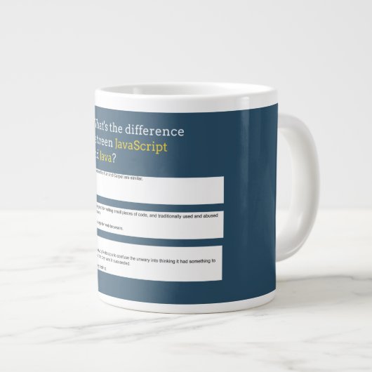 Grande Tasse Codage - Javascript vs Java (Devant droit)