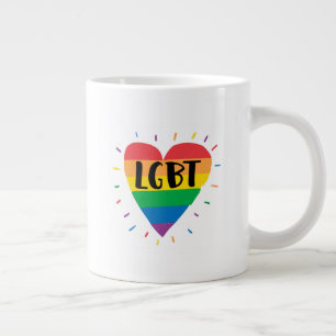 Grande Tasse Coeur arc-en-ciel LGBT