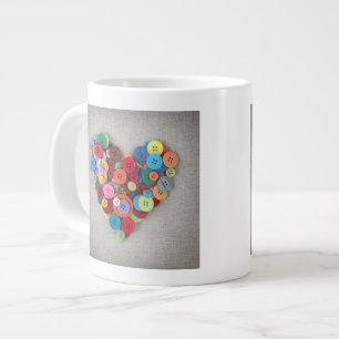 Grande Tasse Coeur coloré de boutons