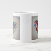 Grande Tasse Coeur coloré de boutons (Devant)