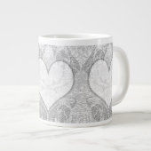 Grande Tasse Coeur de dentelle Ajouter un texte (Devant droit)