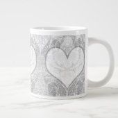 Grande Tasse Coeur de dentelle Ajouter un texte (Droite)