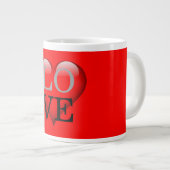Grande Tasse Coeur Mariage d'amour Arrière - plan rouge (Devant droit)