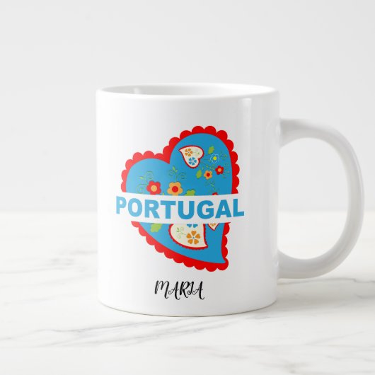 Grande Tasse Coeur portugais joyeux (Droite)