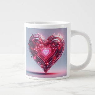 Grande Tasse Coeur rose futuriste moderne