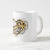 Grande Tasse Cœur Steampunk avec un manomètre (Devant droit)