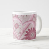 Grande Tasse Coeurs et fleurs Abstraits roses Aimer l'art fract (Devant droit)