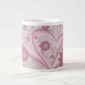 Grande Tasse Coeurs et fleurs Abstraits roses Aimer l'art fract (Devant)