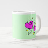 Grande Tasse Coeurs roses, Amour, Romance, Saint-Valentin, Étoi (Devant droit)
