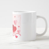 Grande Tasse Coeurs roses élégants Saint-Valentin (Droite)
