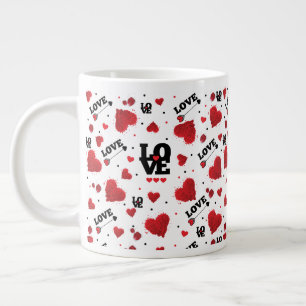 Grande Tasse Cœurs Rouges Motif Saint-Valentin
