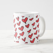 Grande Tasse Coeurs tirés à la main (Devant droit)