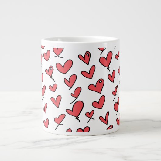 Grande Tasse Coeurs tirés à la main (Devant)