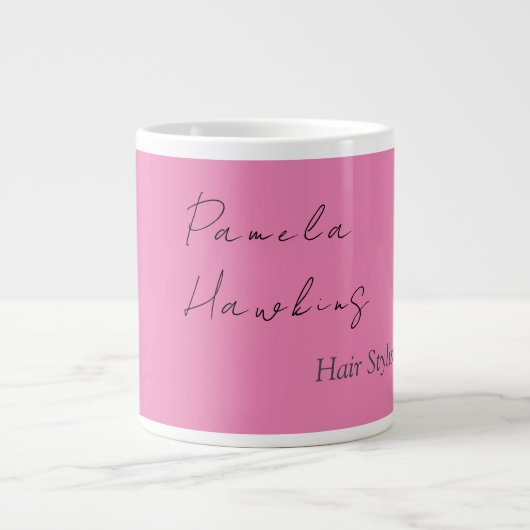 Grande Tasse Coiffure professionnelle sobre rose féminin (Devant)