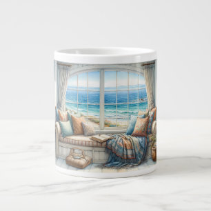 Grande Tasse Coin de fenêtre côtier confortable Cottagecore