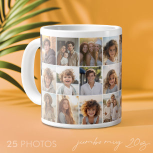 Grande Tasse Collage de 25 photos - Grille minimale moderne