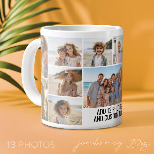 Grande Tasse Collage de photos - 13 images plus un bloc de text