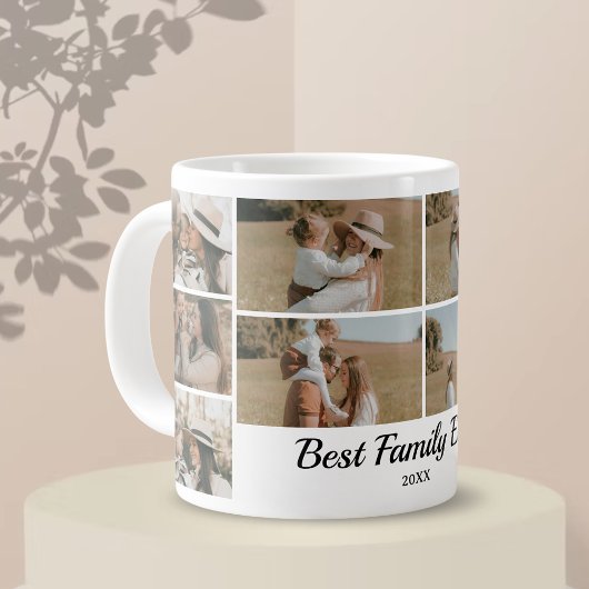 Grande Tasse Collage de photos familiales - 10 photos Texte per
