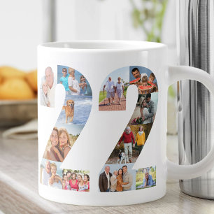 Grande Tasse Collage de photos numéro 22 - Cadeau d'anniversair